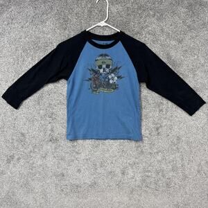 Vintage Y2K Quiksilver Skull Shirt Youth 6 Skull Tattoo Surf Skater Surf Grunge